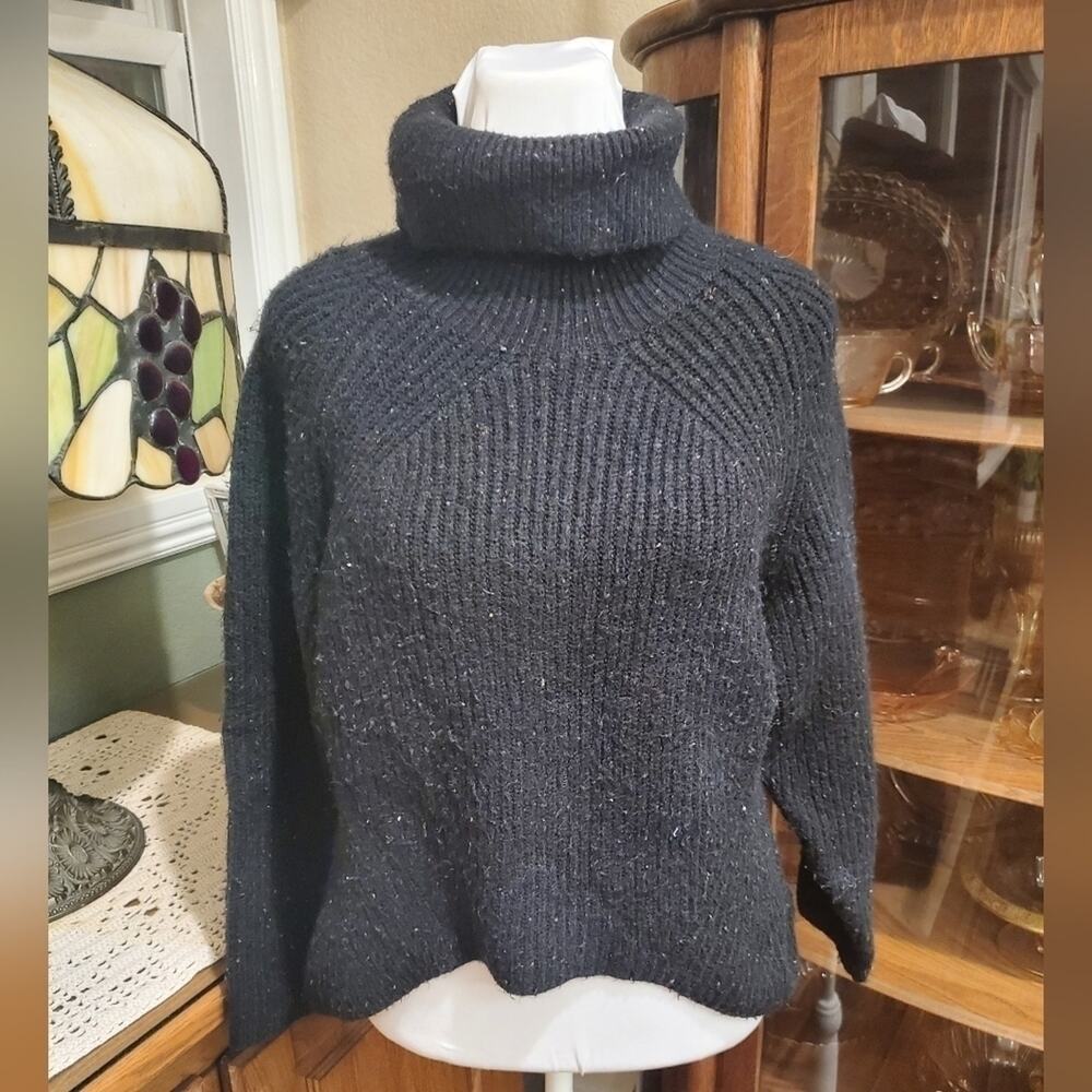 TopShop heather black crop‎ sweater women's 8